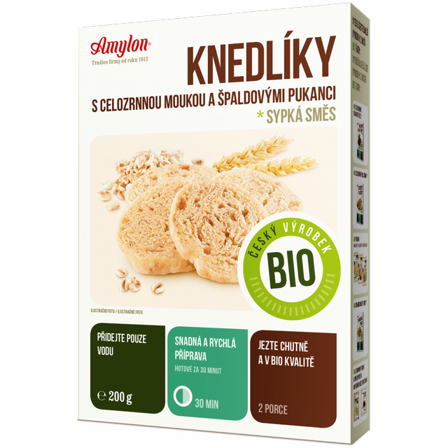 Knedlíky s celozrnnou moukou a špaldovými pukanci 200 g BIO AMYLON
