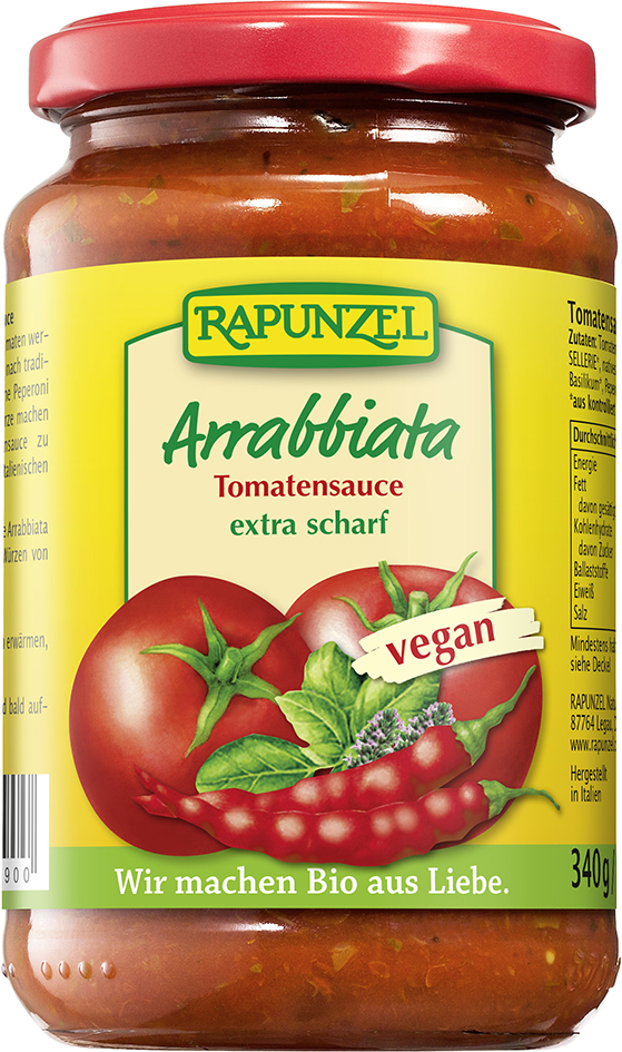 Bio ARRABBIATA omáčka na těstoviny RAPUNZEL 340 g