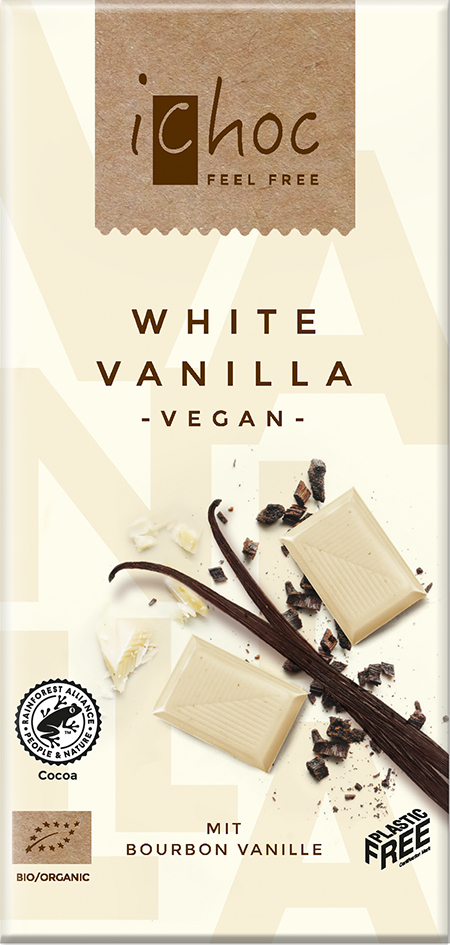 Bio vegan bílá čokoláda s vanilkou iChoc 80 g