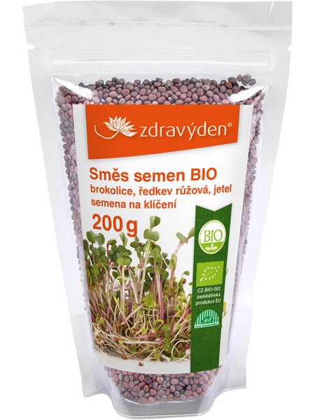 Směs semen na klíčení 2 BIO - brokolice, ředkev růžová, jetel 200g